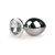 Metalen buttplug met transparante diamant - zilverkleurig