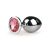 Metalen buttplug met roze kristal - goudkleurig