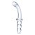 Ribbed | Glazen dildo met gebogen schacht en bolvormige punt | 20,3 cm