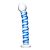 Blue Spiral | Glazen geribbelde dildo met verdikte spiraal richel | 18 cm