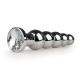 Dunne Geribbelde Buttplug Metaal met Kristal