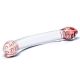 Red Head | Dubbele glazen dildo met levendige rode bolle koppen | 25,5 cm