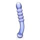 Purple Rain | Geribbelde glazen dildo | 21,5 cm