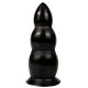 Zwarte Geribbelde Dildo 23 cm