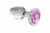 Pink Gem Anaalplug Van Glas Met Steentje - Medium