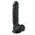 Realistische Zwarte Dildo Met Balzak - 22,5 cm